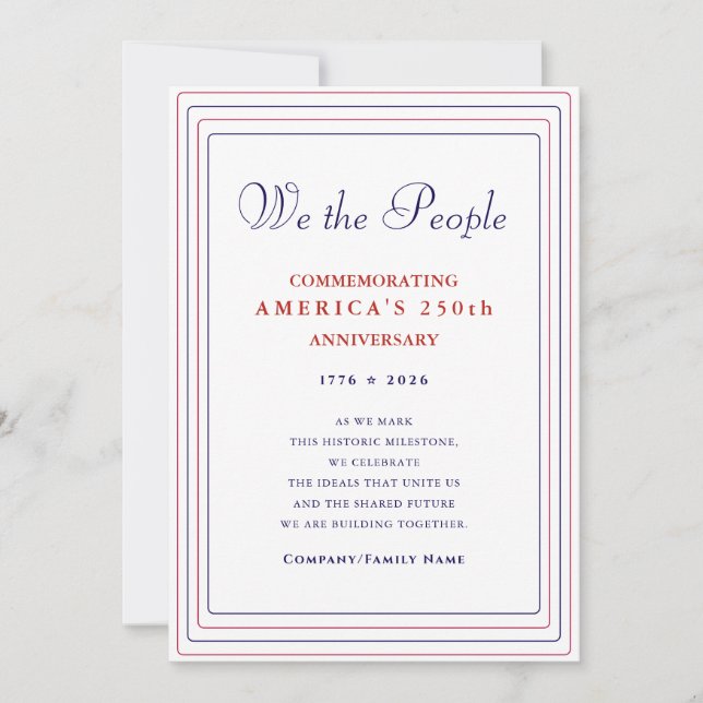 We the People Formal America 250 Semiquincentennia Julkort (Framsida)