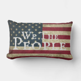 We The People Grunge Amerikansk Flagga Lumbarkudde