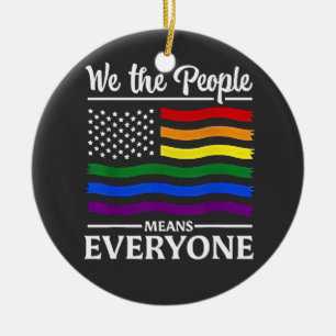 We The People Innebär Alla HBTQ Pride Månad Julgransprydnad Keramik