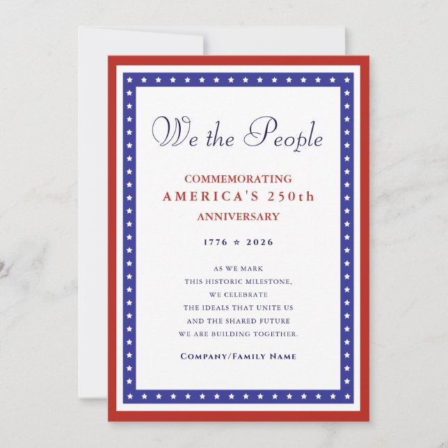 We the People Semiquincentennial 1776 America 250 Julkort (Framsida)