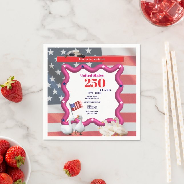 We The Silly Geese 250th Funny Celebration Pappersservett (Insitu)