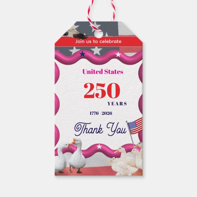 We The Silly Geese 250th Funny Celebration Presentetikett (Framsidan)