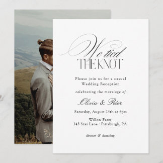 We Tied the Knot Elopement Wedding Reception Inbjudningar