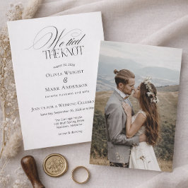 We tied the Knot with Photo Wedding Reception Inbjudningar