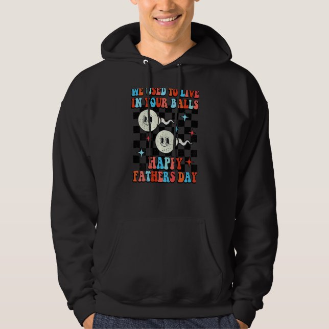 We Used To Live In Your Balls Boy Girl Fathers Day Hoodie (Framsida)