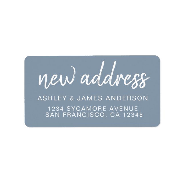 We’ve Moved Ashley Blue New Address Adressetikett (Framsidan)