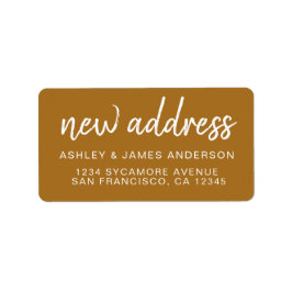 We’ve Moved Classic Buckthorn Brown New Address Adressetikett