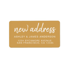 We’ve Moved Classic Honey Gold New Address Adressetikett