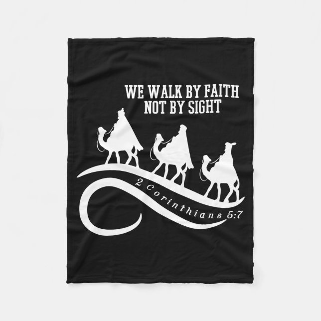 We Walk By Faith Not By Sight Christian Christmas  Fleecefilt (Framsidan)