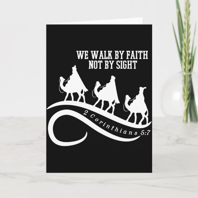 We Walk By Faith Not By Sight Christian Christmas  Kort (Framsida)