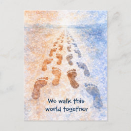 We Walk This World Together Postcard Helg Vykort