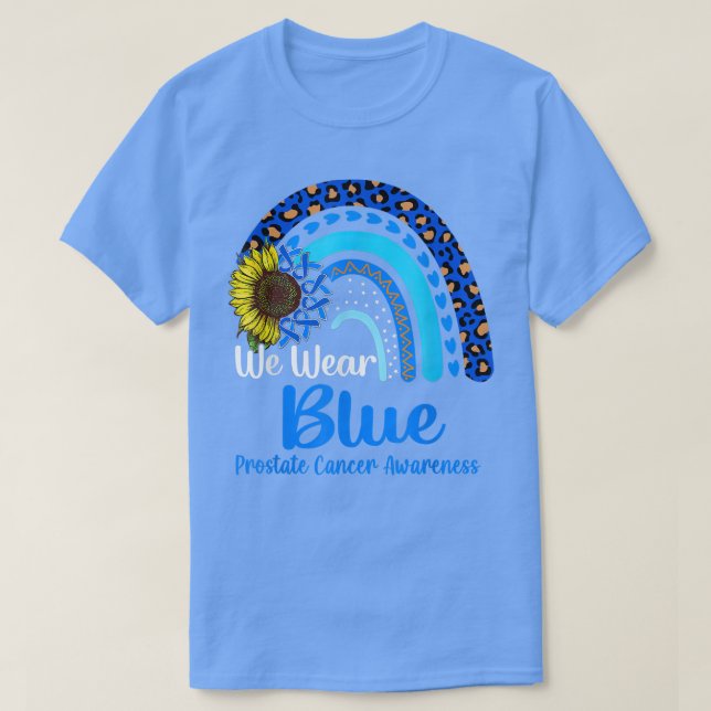 We Wear Blue Prostate Cancer Awareness Rainbow  T Shirt (Design framsida)