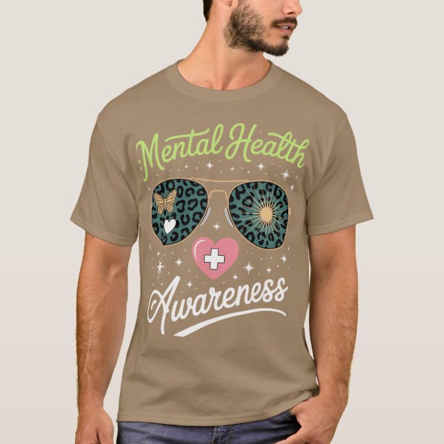 We Wear I Wear Green Mental Health Awareness Month T Shirt (Framsida)