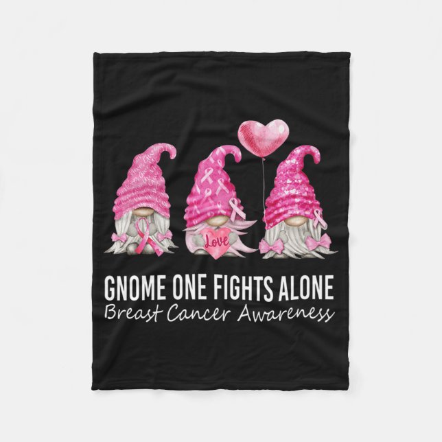We Wear Pink Gnome Gnomies Breast Cancer Awareness Fleecefilt (Framsidan)