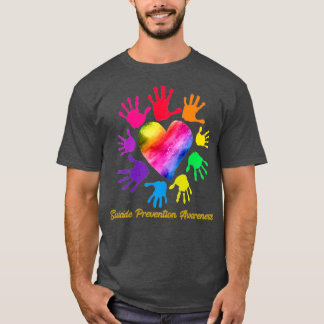 We Wear Rainbow Heart For Suicide Prevention Aware T Shirt