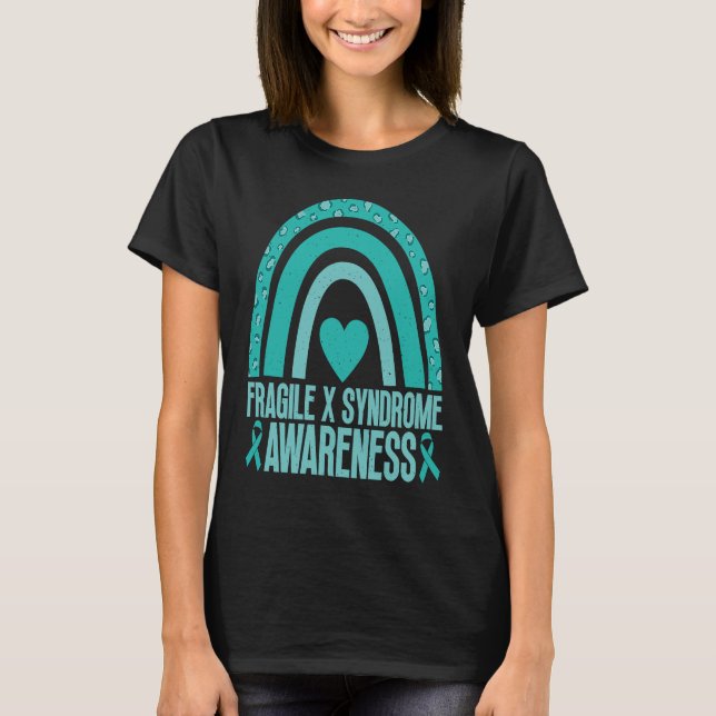 We Wear Teal For The Fragile X Syndrome Awareness  T Shirt (Framsida)