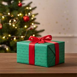 We Wish You a Merry Christmas Music in Jade Green Presentpapper
