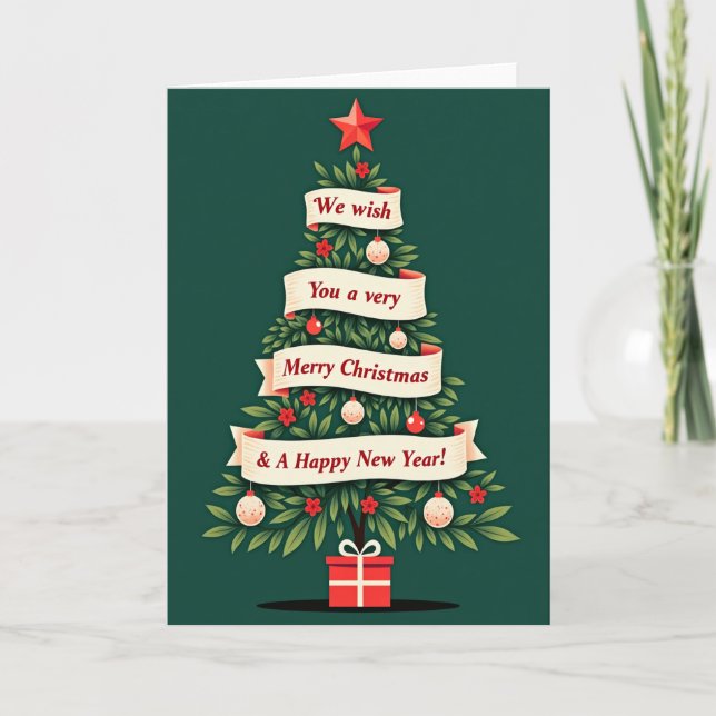 We Wish You a Merry Christmas New Year Kort (Framsida)