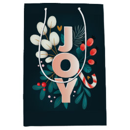 We Wish You JOY, Christmas Candy Cane & Foliage