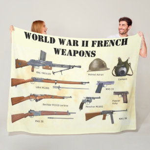 WEAPONER FÖR världskrig II-FRANSK Fleecefilt