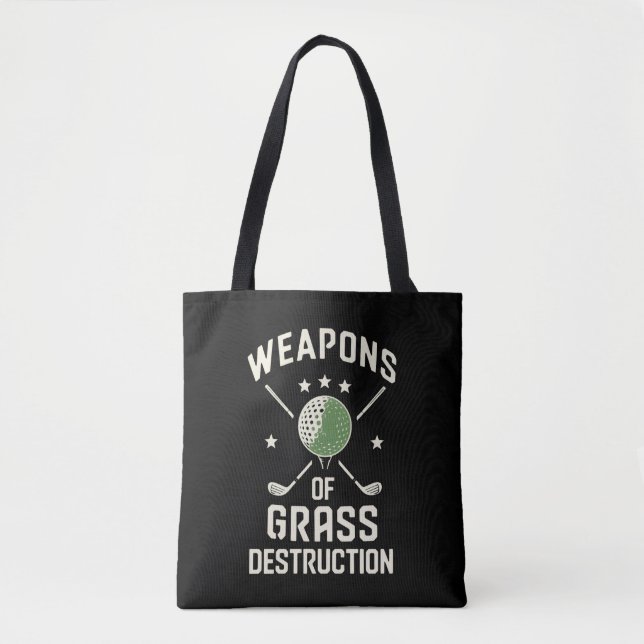 Weapons of Grass Destruction Golf Clubs Sarcastic Tygkasse (Framsida)