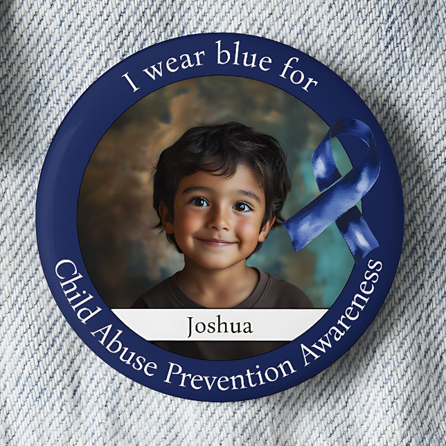 Wear Blue for Child Abuse Prevention Awareness Knapp (Skapare uppladdad)