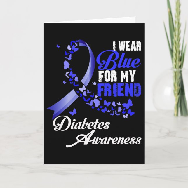 Wear Blue For My Friend T1d Diabetes Awareness Blu Kort (Framsida)