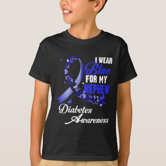 Wear Blue For My Nephew T1d Diabetes Awareness Blu T Shirt (Framsida)