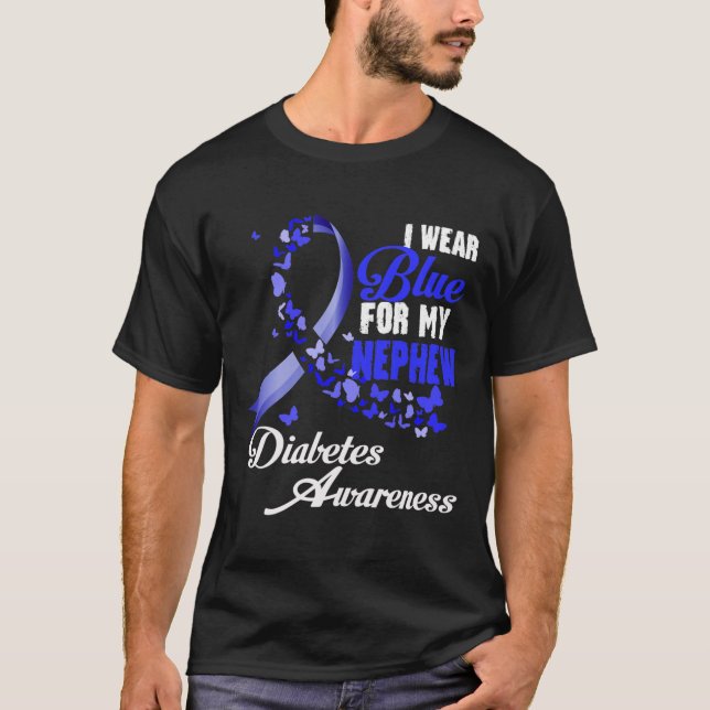 Wear Blue For My Nephew T1d Diabetes Awareness Blu T Shirt (Framsida)