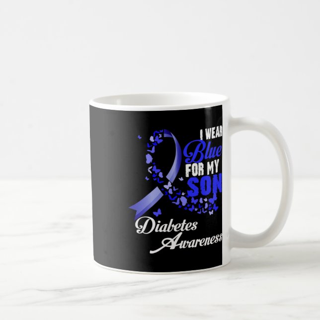 Wear Blue For My Son T1d Diabetes Awareness Blue R Kaffemugg (Höger)