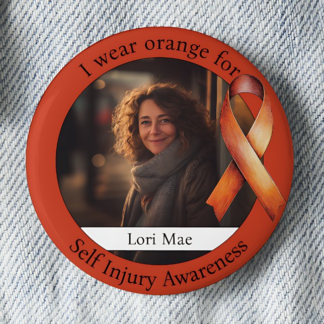 Wear Orange for Self Injury Awareness Photo Knapp (Skapare uppladdad)