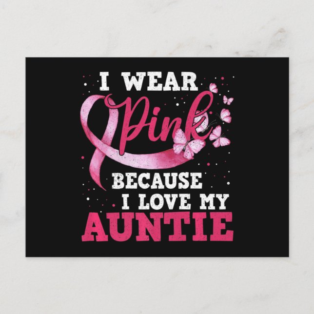 Wear Pink I Love My Auntie Breast Cancer Awareness Vykort (Framsida)