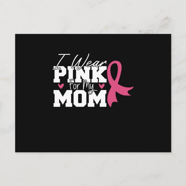 Wear Pink Mom Mother Family Matching Breast Cancer Vykort (Framsida)
