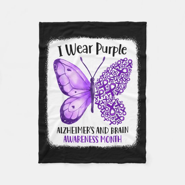 Wear purple alzheimer's and brain awareness month fleecefilt (Framsidan)