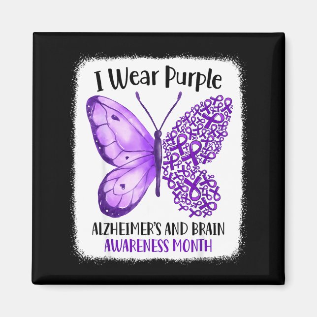 Wear purple alzheimer's and brain awareness month magnet (Framsidan)
