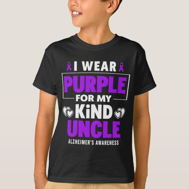 Wear Purple For My Uncle Alzheimerheimer's Awarene T Shirt (Framsida)