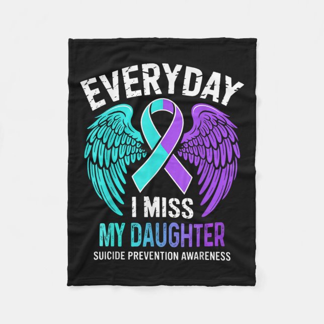 Wear Teal &amp; Purple I Miss My Daughter Suicide  Fleecefilt (Framsidan)