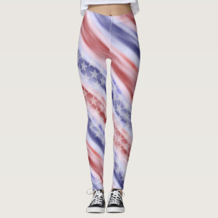 Wearable konstdamasker för amerikanska flaggan leggings