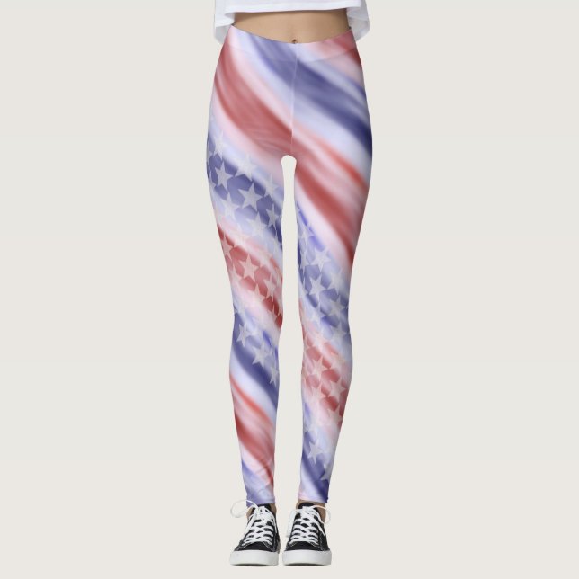 Wearable konstdamasker för amerikanska flaggan leggings (Framsida)