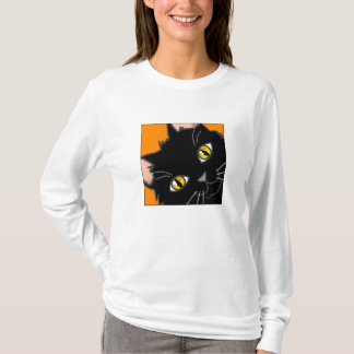 Wearable svart kika för kattunge t shirt