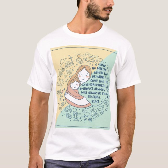 Wearable Warmth: Mor Embrace Doodle Tedle T Shirt (Framsida)