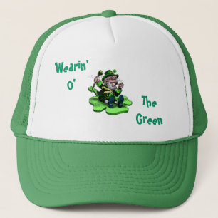 Wearin' O' Grönten Leprechaun St. Pattys kap Keps