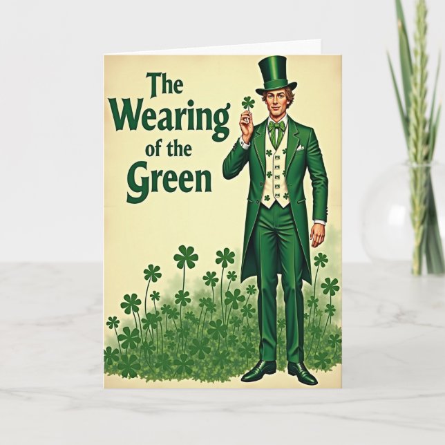 Wearing Of The Green St Patricks Card Kort (Framsida)