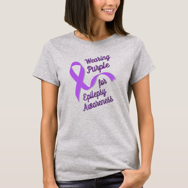 Wearing Purple for Epilepsy Awareness T Shirt (Framsida)