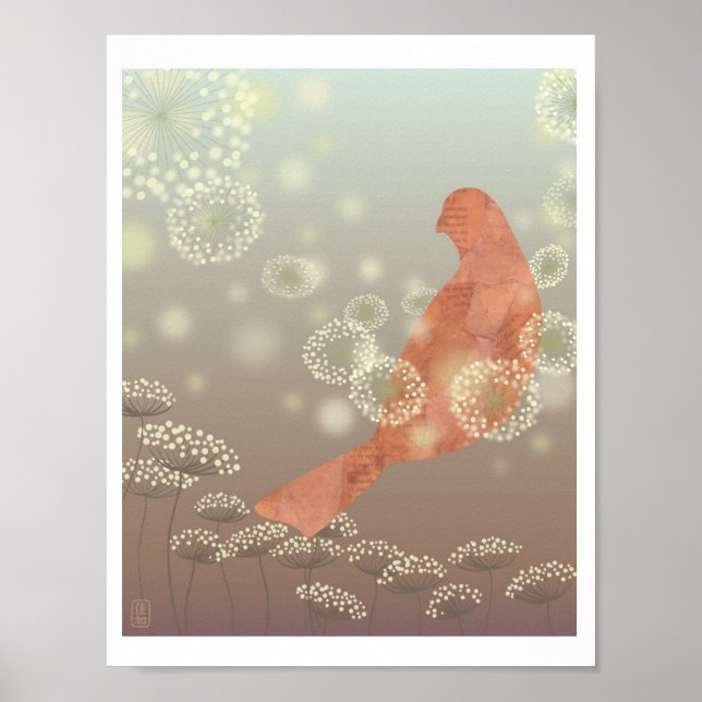 "Wearing Queen Anne's Snöre" Illustration Print Poster (Framsidan)