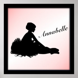 Weary Ballerina Personlig w Namn Rosa Poster
