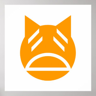 Weary Emoji Cat Poster