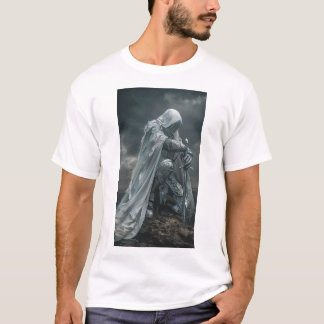 Weary Fantasy Warrior Trio | Intricate White Armor T Shirt