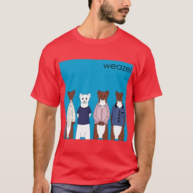 Weasel Blue Album funny friends T Shirt (Framsida)