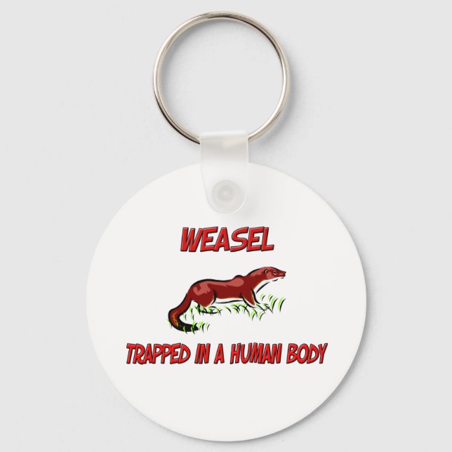 Weasel fångad i en människokropp nyckelring (Framsida)